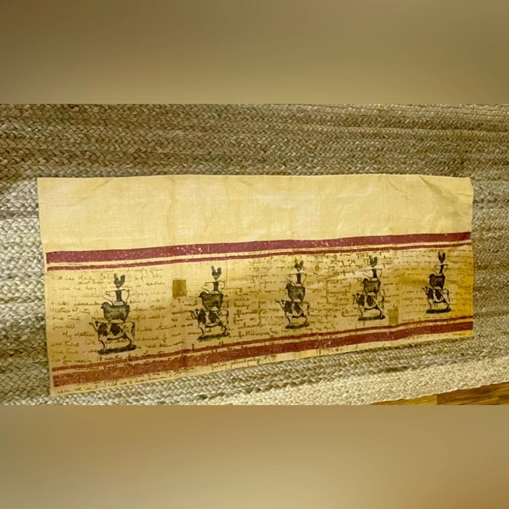 Stacked Farm Animals Burlap Valance Curtain NEW